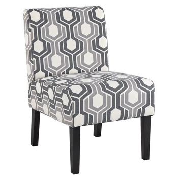Modern Casual Fabric Cloth Sofa Side Chairs Upholstered Tufted Chair in Gray and White
